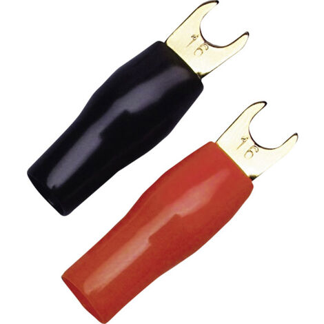 Sinuslive KSI 16 Gabelkabelschuh   16 mm² Loch-Ø=5 mm Teilisoliert Schwarz, Rot 10 St.