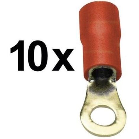 Sinuslive RKS-1,5 P Capocorda ad anello Sezione Max=1.50 mm² Ø foro=4 mm Parzialmente isolato Rosso 10 pz.