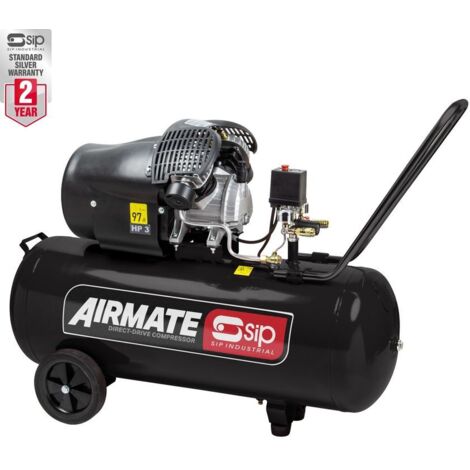 SIP 06455 Ddvt 3HP 100ltr V-Twin Direct Drive Compressor