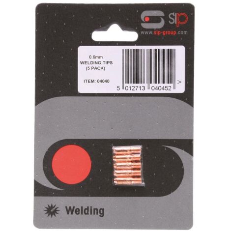 SIP 5pc 0.6mm M5 MIG Welding Contact Tips - L2 x W5.5 x H11.5 cm