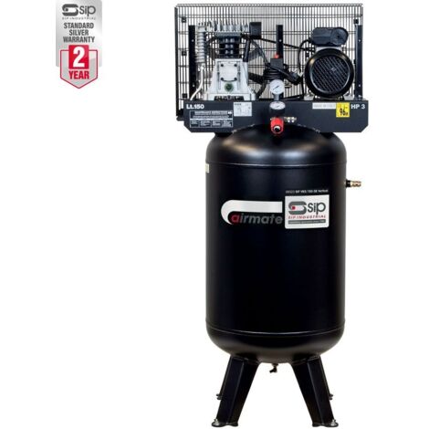 SIP VN3/150-SB 150ltr Vertical Belt Drive Compressor - L76 x W60 x H198 cm