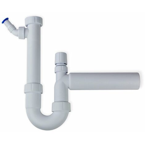 Siphon 1 1/2 Zoll DN 50 mit Geräteanschluss und Rohrbelüfter