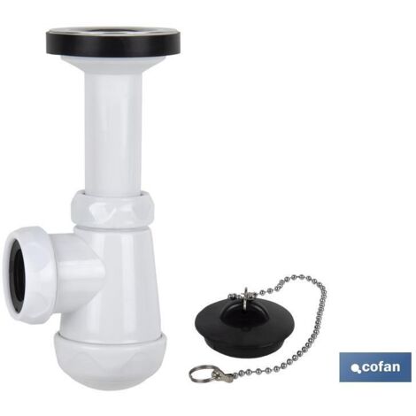 Siphon à bouteille courte avec sortie Ø32-40 et robinet d'évier de bidet 1 1/4 x 70
