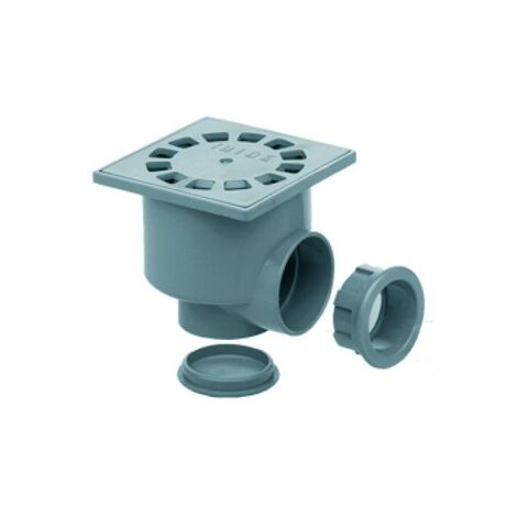 Siphon à sortie horizontale-verticale avec grille en PVC - CREARPLAST