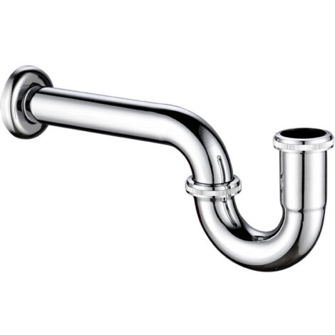 Siphon anti-odeurs 1/4'', siphon, tuyau de drainage chromé en forme de U,