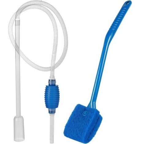 Siphon Aquarium pour Le Nettoyage, Aspirateur Aquarium avec Brosse de Nettoyage, Pompe Nettoyage Aquarium, Siphon Pompe De Nettoyage Manuel, Fish Tank Aspirateur, Nettoyage Aquarium Gravier