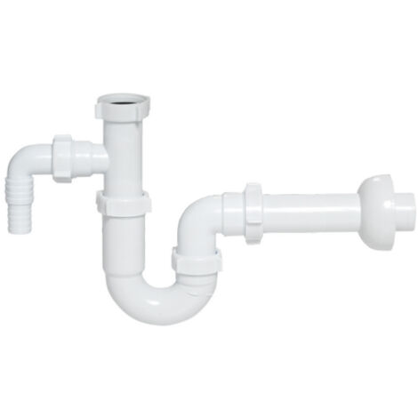 Siphon Bassin Salle de Bains 32mm Plastique Évier Déchets Entrée Machine Laver