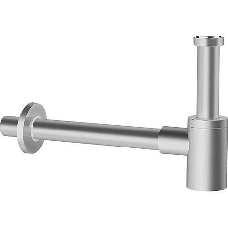 Siphon bouteille Design inox satiné, DN32 (1 1/4") x 32 version courte