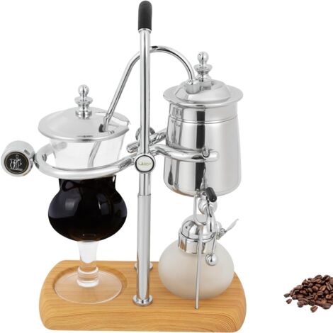 Siphon cafetière Vintage Argent infusé à la main cafetière théières, peut être utilisé pour L'extraction du café et pour infuser le thé 23.5  12  38 cm
