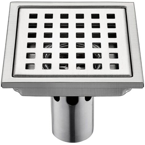 Siphon Carré Inoxydable Anti-Odeur pour Salle de Bain Égouttoir Douche 150 mm