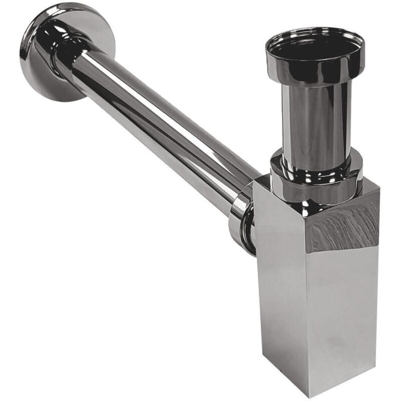 Siphon carré chromé découpable D32mm sibille