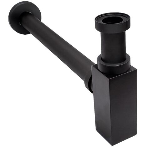 Siphon De Lavabo Tubulaire Inox Chromé - Hauteur Réglable, Anti-odeurs - Marque Auralum Max (Garantie 5 Ans)