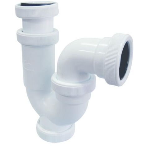 Siphon courbe extensible avec sortie horizontale avec raccord et écrou - CREARPLAST
