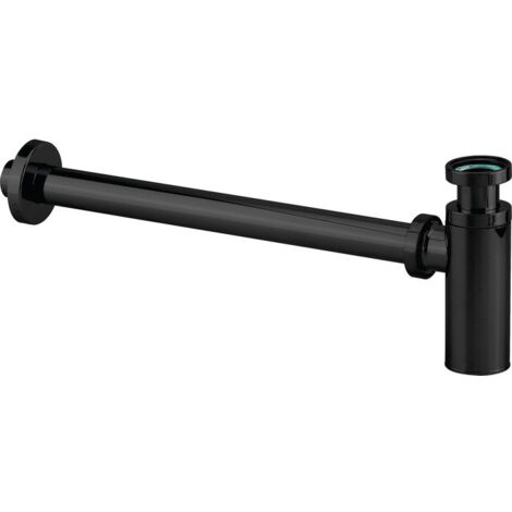 Siphon cylindrique 32 mm avec tube, sortie murale 300 mm, noir