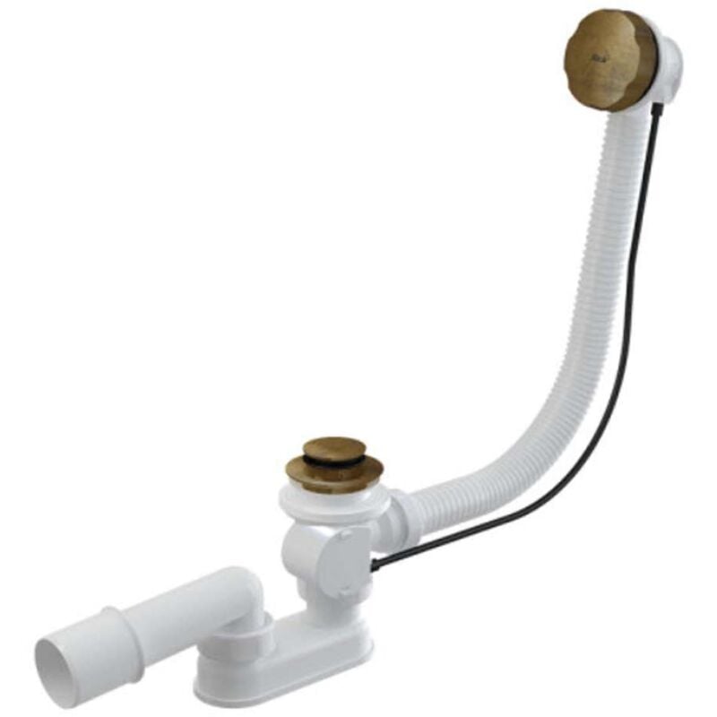 Alcadrain Garnitures de vidage - Kit vidange et trop-plein baignoire, longueur 800 mm, bronze antique A55ANTIC-80