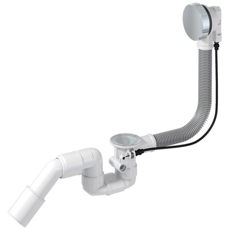 Siphon de baignoire Bathloc - Bouchon automatique chromé