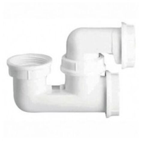 Siphon de baignoire plastique blanc avec bouchon de visite - nicoll
