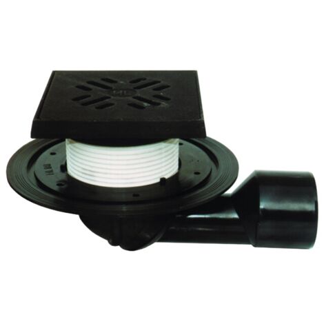 Siphon de balcon et de terrasse DN50/75, disconnecteur hors gel, 150x150/137x137mm fonte
