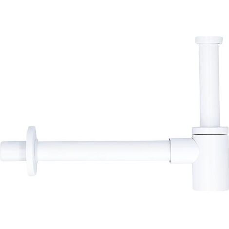 Siphon de bouteille de bassin design en acier inoxydable blanc, DN32 (1 1/4") x 32mm