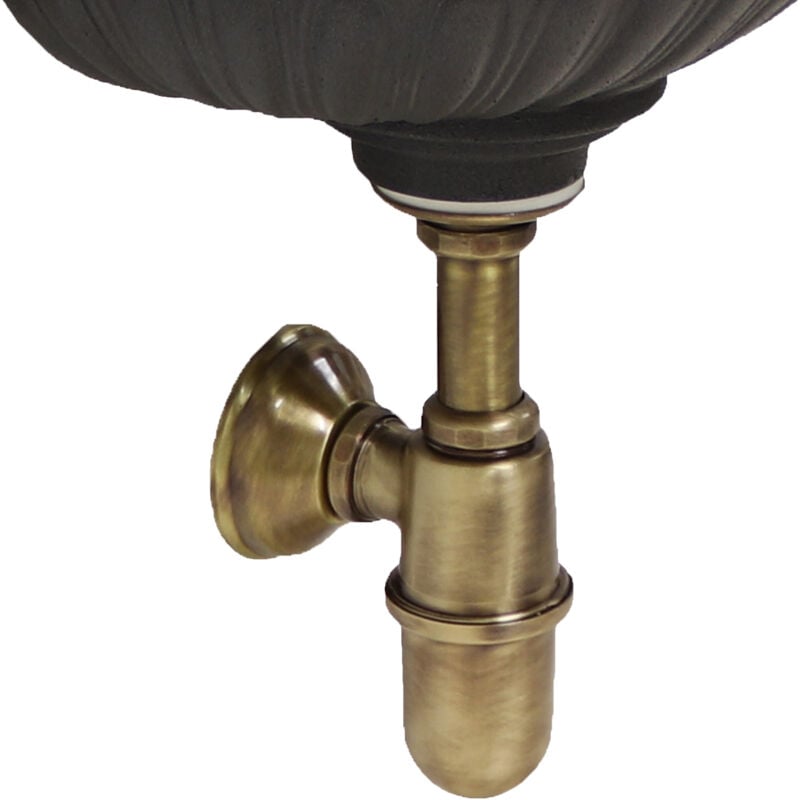 Siphon de bouteille en laiton bruni avec drain 1' pour évier de bassin de fontaine