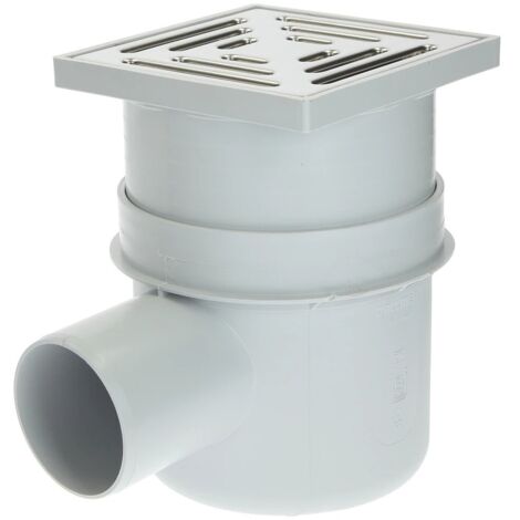 Siphon de cave 150 x 150 mm horizontal DN75 avec grille inox