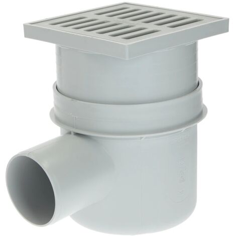 Siphon de cave 150 x150 mm horizontal DN75 grille plastique