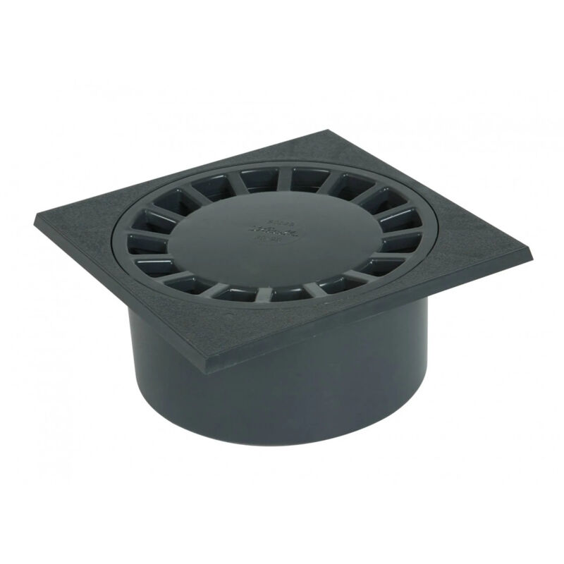 Siphon de cour à emboîture incorporée verticale M80 F90, gris foncé