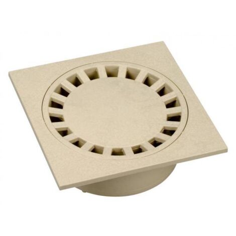 Siphon de cour - Dimensions : 150x150 - couleur : Sable - Sorties Ø 40-50-125