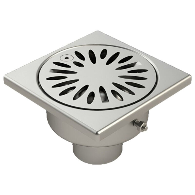 Limatec - Siphon mixte de cour inox 100x100 mm, sortie diamètre 40 mm