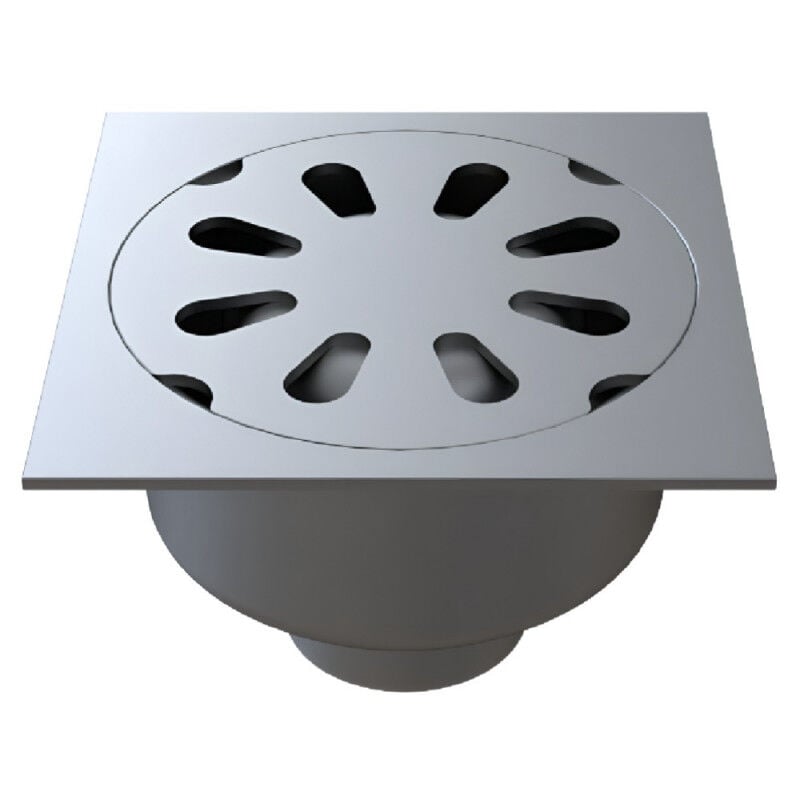 Limatec - Siphon de cours inox 247x247 mm, sortie verticale 100 mm