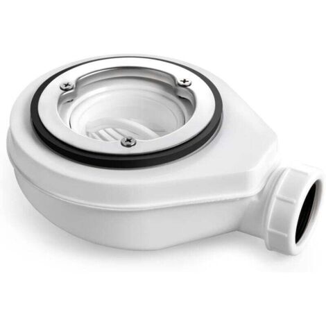Siphon de douche 90 mm avec filtre anti-cheveux et joint anti-odeurs, sortie 40/50 mm, pour receveur de cabine – sans marque