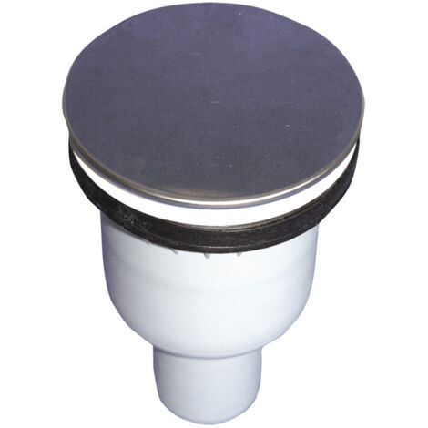 Siphon de douche DN50 vertical pour sortie Ø 90 mm avec couvercle en acier inoxydable Ø 114 mm
