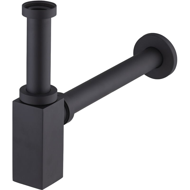 Noyon&thiebault - Siphon de lavabo carré laiton 1'1/4 Noir