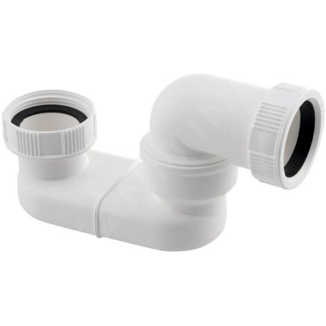 Siphon de lavabo 40mm – Écrou-raccord 1 1/2' – Hauteur 74mm – Plastique blanc pour drainage efficace – Polysan
