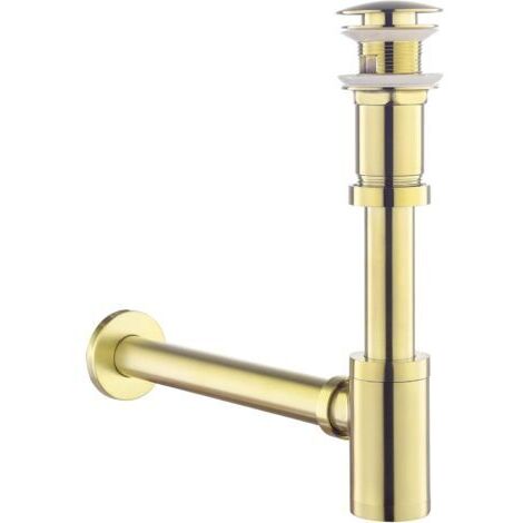 Siphon de lavabo avec bonde et trop-plein – Laiton massif 1 1/4 pouce – Joints en silicone pour étanchéité optimale – Facilité de nettoyage