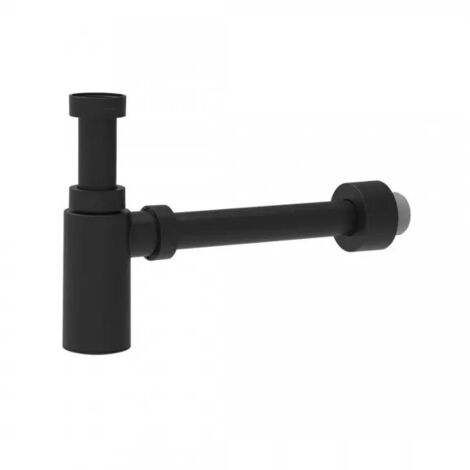 Siphon de lavabo décoratif, noir mat, G 1 1/4"x32