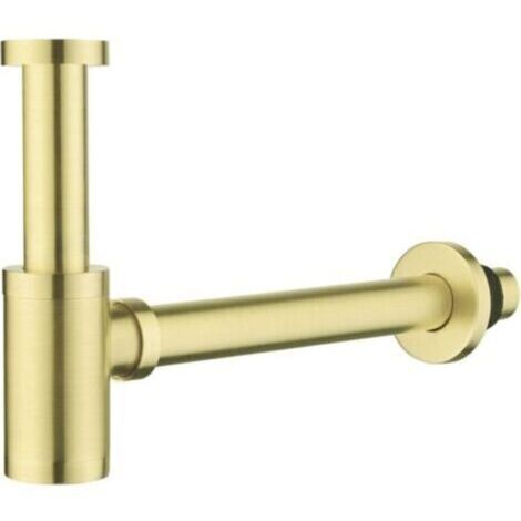 Siphon de Lavabo en Acier Inox Siphon pour vasque et lavabo Laiton Siphon de Lavabo, Universel Syphon Design 1 1/4 x 32mm, Rglable Anti Odeur Dore, Or Bross