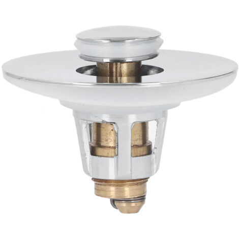 Siphon de lavabo en laiton avec système anti-bouchage et mécanisme à pression pour une utilisation facile - Adaptable aux diamètres 28-38mm