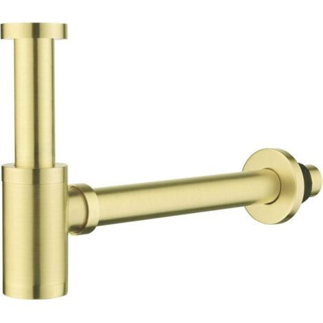 Siphon de lavabo en laiton massif – Longueur 200 mm – Compatible avec lavabos standard – Finition laquée anti-odeur