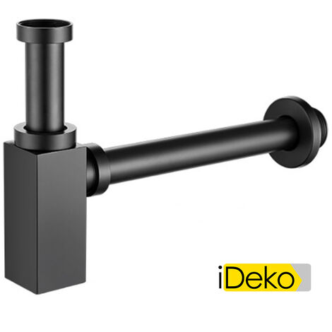 Siphon de Lavabo en Laiton Universel 45mm Tube de Siphon Noir Design standard Réglable Anti Odeur mode