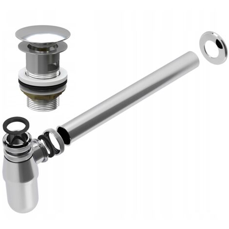 SIPHON DE LAVABO LAITON CHROME + BOUCHON CLICK