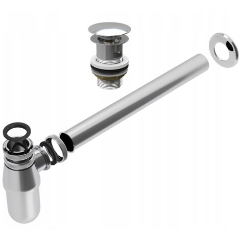 SIPHON DE LAVABO LAITON CHROME + BOUCHON CLICK