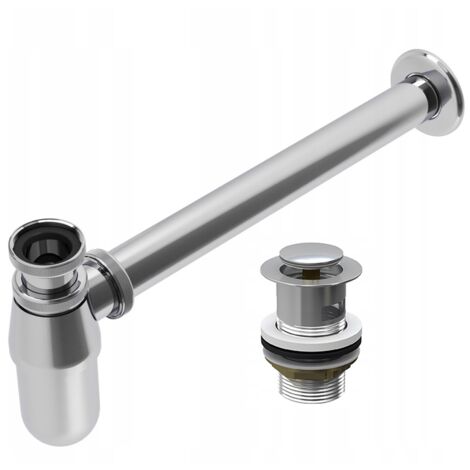 SIPHON DE LAVABO LAITON CHROME + BOUCHON CLICK