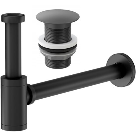 SIPHON DE LAVABO LAITON NOIR+KLIK KLAK BP
