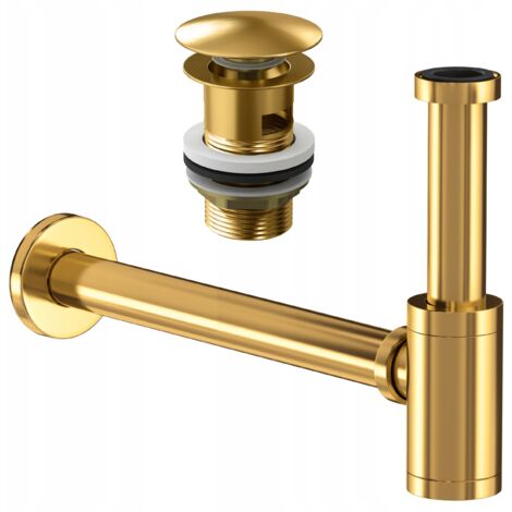 SIPHON DE LAVABO LAITON OU + CLICK PLUG