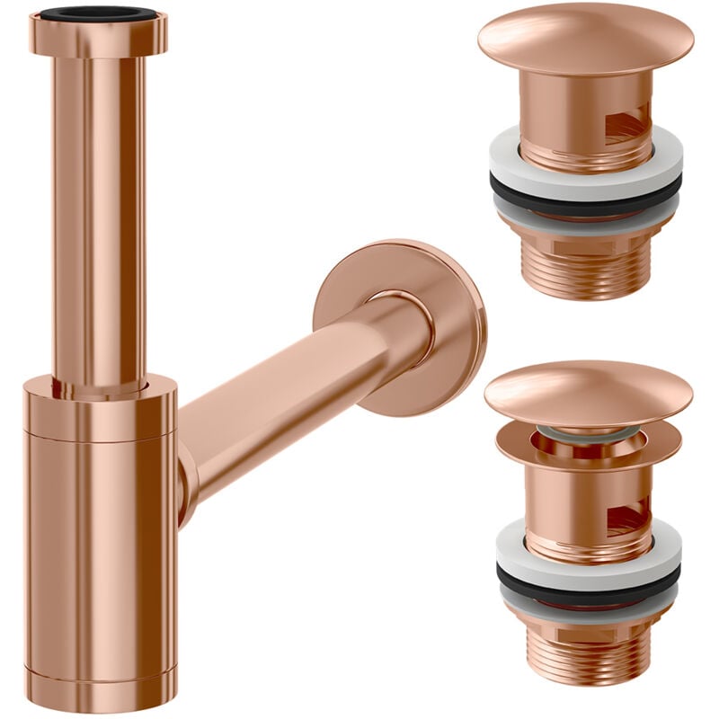 Granitan - siphon de lavabo laiton rose ou click-clack zp