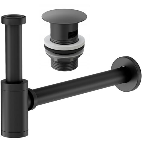 SIPHON DE LAVABO NOIR LAITON+KLIK KLAK ZP