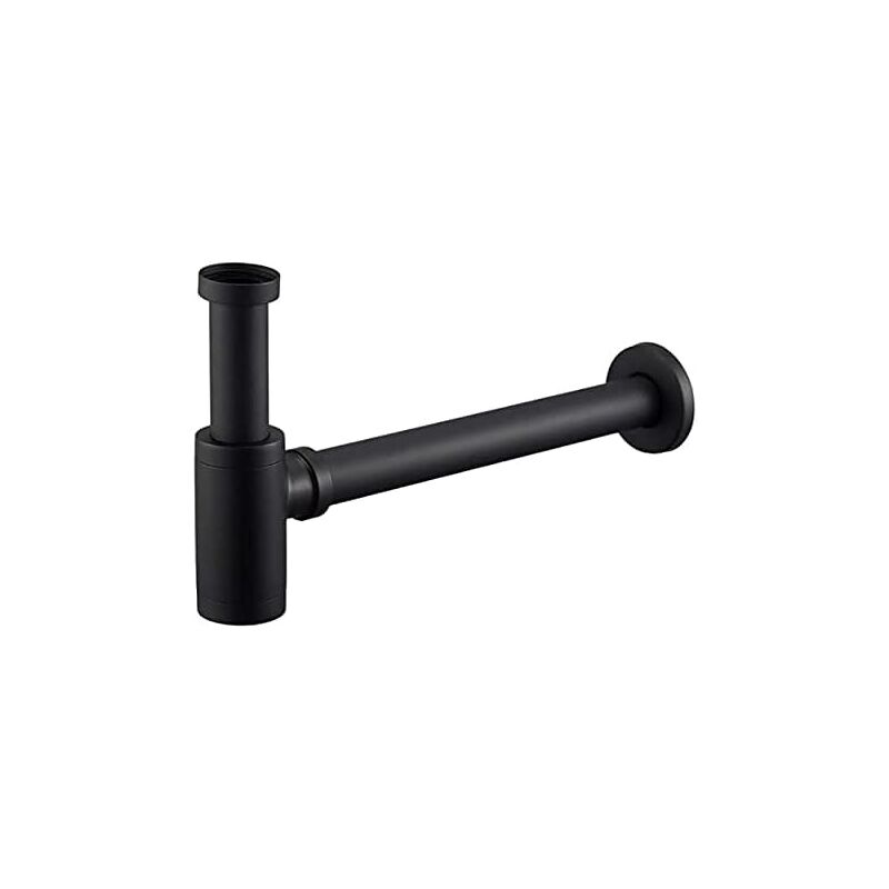 Siphon de Lavabo Noir Universel Tube Siphon de Lavabo Siphon en Acier Inoxydable 1 1/4 x 32mm Salle de Bain Siphon Évier Métal Siphon à Tube Siphon à