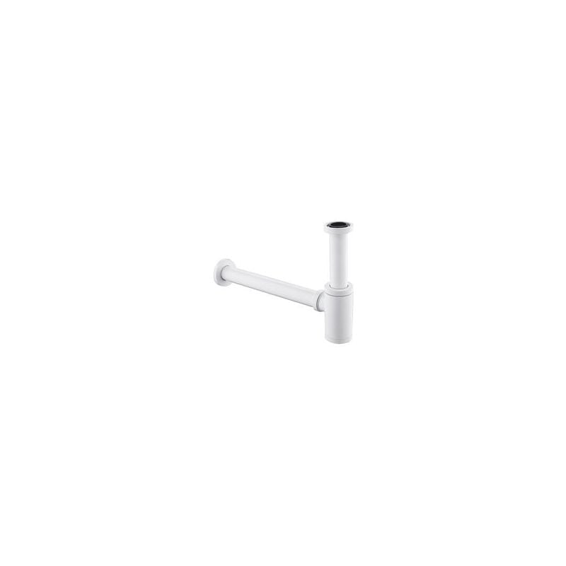 Siphon de lavabo Siphon design universel pour lavabo et lavabo - Blanc - Avec ouverture de nettoyage - Siphon design - Siphon tubulaire