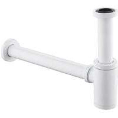 Siphon de lavabo Siphon design universel pour lavabo et lavabo - Blanc - Avec ouverture de nettoyage - Siphon design - Siphon tubulaire